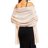70x170cm Chiffon Evening Wrap Shawl for Wedding Party Dress Beige