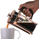 French Press Coffee Maker Borosilicate Glass & Stainless Steel Cold Brew Gold