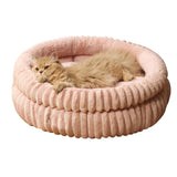 Donut Plush Pet Bed Soft Warm Nest for Cats Dogs Pink