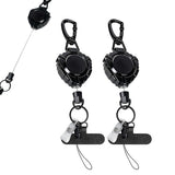 2PCS Anti Theft Phone Strap with Tether Carabiner Retractable Lanyard Outdoor