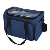 Yarn Storage Bag Wool Tote with Hooks Needles & Accessories Organizer Blue