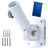 Wall Mounted Flag Bracket Adjustable for Garden Lights Poles Flags White