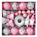 60 PCS Christmas Donut Santa Gnome Ball Hanging Ornament Set Style 2