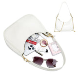 Shoulder Bag with Chain and Strap Design – Underarm Purse Handbag for Women White