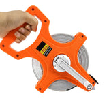 50M Tape Measure Fiberglass Open Reel Measuring Metric Imperial