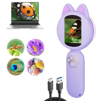 Kids Portable Microscope Mini Digital Microscope with LED Lights Purple
