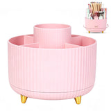 360 Degree Rotating Desk Organizer Dual-Purpose Pencil Pen Holder for Office School Pink