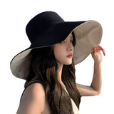 Reversible Bucket Hat Sun Hats with Wide Brim for Outdoor Camping Hiking Black