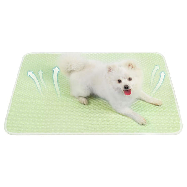 Pet Cooling Mat Dog Cat Breathable Summer Cooling Pad  Light Green