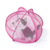 Foldable Mesh Pet Playpen Tent Pop Up Zipper for Outdoor Cats Pink