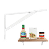 2Pcs Mild Steel Shelf Bracket Reinforced Heavy Duty 90 Degree White