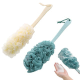 2Pcs Long Handle Scrub Brush for Shower with Loofah on a Stick for Back Use Style 1