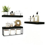 3 Tier Bathroom Shelves Over Toilet Wall Mounted Floating Shelves Toilet Paper Storage Black
