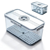 Transparent Bread Box with Timer Drainboard Lid Kitchen Storage Container for Food Large