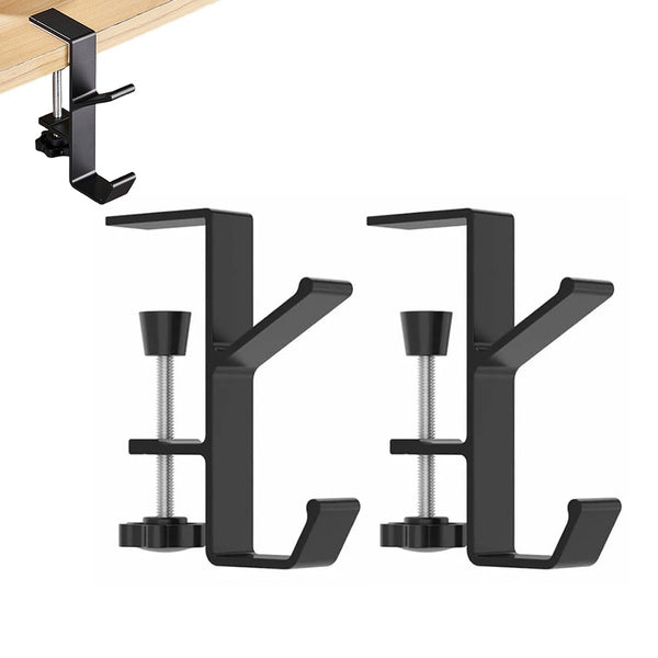 2 Pack 2-in-1 Hanging Hooks Adjustable Garland Stocking Hangers with 2 Hooks for Home Christmas Decoration Black