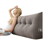 Headboard Pillow Triangle Pillows for Bed Sofa Dorm Room Grey