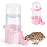 Quail Chick Waterer with Anti-Drowning Shallow Tray for Cage with Anti Drowning Tray Pink