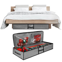 Large Capacity PE Gift Wrap Storage Bag with Zipper & Carry Handles Grey