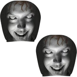 2 PCS Horror Face Car Headrest Covers for Halloween Parties and Pranks Style 2