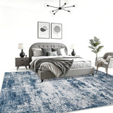 Runner Rug Washable Rug Modern for Bedroom Living Room Bedside Floor Blue