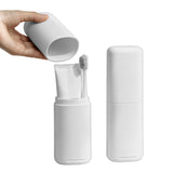 Portable 180 ml Tooth Brush Holder and Toothpaste Cover Container with Mouthwash Cup Gray