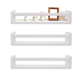 3 PCS Engineered Wood Floating Wall Mounted Book Display Shelves White