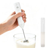 3-Speed Rechargeable Milk Frother Hanheld for Matcha Lattes Cappuccino White
