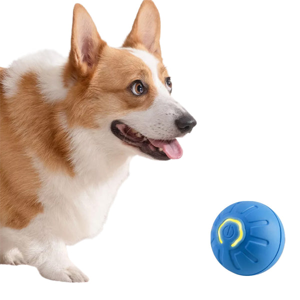 4.5CM Automatic Moving Ball Toy for Cats USB Rechargeable Interactive Vibrating Cat Toy Blue