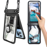 Double Space Water Resistant Phone Pouch Underwater Phone Dry Bags for Beach Pool Black