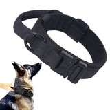 Heavy Duty Tactical Dog Collar Military Pet Collar With Metal Buckle Adjustable Black