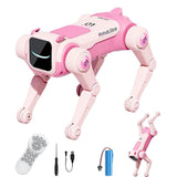 AI Robot Dog Toy Remote Control Stunt with Voice Commands Pink