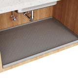 Under Sink Silicone Mat Raised Edge for Cabinet Floor Protection Gray