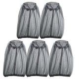 5PCS Mosquito Head Net Bug Hat for Camping Hiking Fishing and Gardening Light Gray