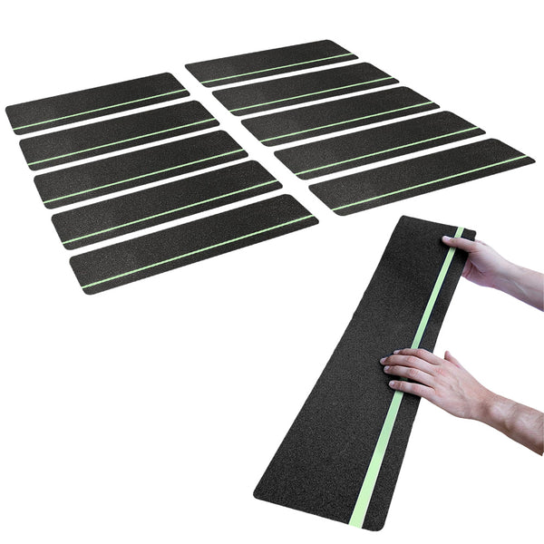10 Pcs Peel & Stick Anti-Slip Stair Treads for Wooden Steps – Outdoor Use