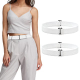 2-Pack Women’s Adjustable Stretch Belts Invisible Elastic Waistband for Pants and Dresses White