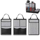 Large Capacity Car Trunk Organizer with Zippers – Backseat Storage Grey