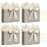 4PCS Gift Bags with Cards and Wrapping Paper for Weddings Parties Champagne