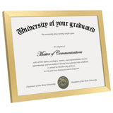 Certificate Frame with Clear Plexiglass for Wall and Tabletop Gold