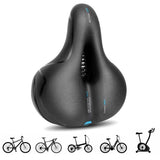 Air Cushion Shock Absorbing Mountain Bike Saddle Seat Comfortable Blue