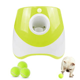 Automatic Fetch Ball Launcher Dog Toy with 3 Balls 3 Range Modes Green