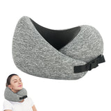 Memory Foam Pillow for Sleep Travel Neck Pillow with Storage Bag Light Grey
