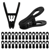 30 PCS Anti Slip Clips for Garments Socks Snacks Hanger Clips for Home Black