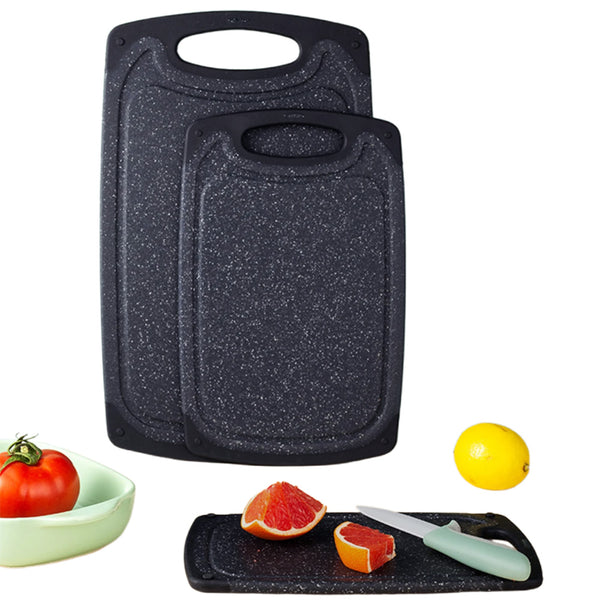3Pcs Set Plastic Cutting Boards for Kitchen Non-slip Chopping Boards Black