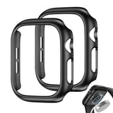 2 PCS Case and Screen Protector Set for Apple Watch Series 12 Black