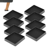 8 PCS Rubber Furniture Leg Floor Protectors with Anti Slip Textured Base Black