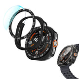 3 in 1 Screen Protector for Samsung Galaxy Watch Ultra 2 47mm with Bezel Ring Black