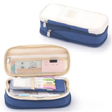 Large Capacity Pencil Case Student Teen Girls Boys Navy Blue