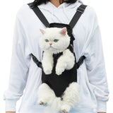 Mesh Dog Cat Carrier Backpack Breathable Front Back Carrying Black