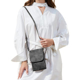 PU Leather Women’s Crossbody Bag with Adjustable Strap Small Cell Phone Purse Black