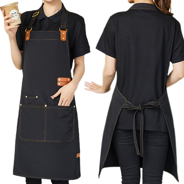 2 Pack Waterproof Oil-Resistant Kitchen Apron with Adjustable Neck Strap